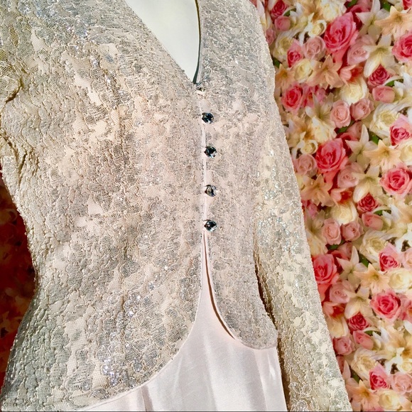 2pc long silky & sparkling evening dress - Picture 8 of 8